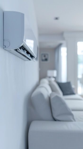 Ductless mini-split unit in a living room
