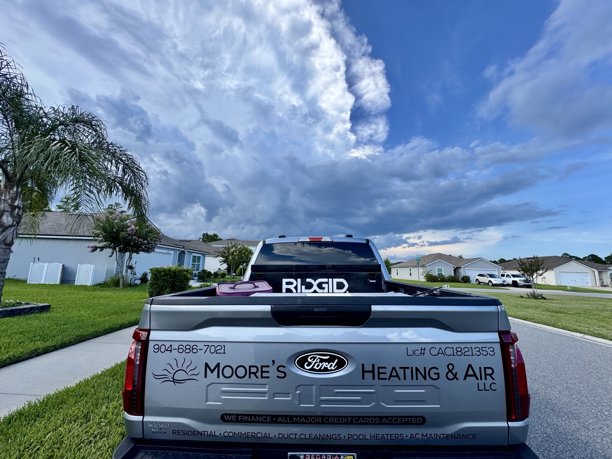 Moore's Heating and Air service truck